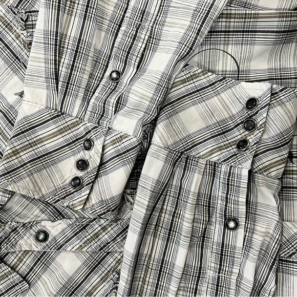 Men’s Pop Icon Pearl Snap Embroidered Long Sleeve Plaid Western Core Shirt - Picture 7 of 9